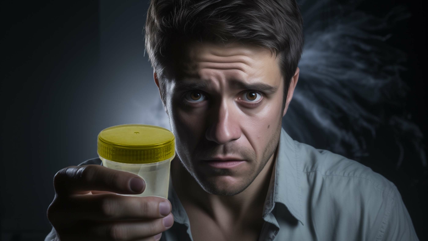 Indacloud. Image Of Nervous Man Holding Pee Cup Drug Test Ac2De126 32C3 4328 B882 F8Af5Ce06Ea9
